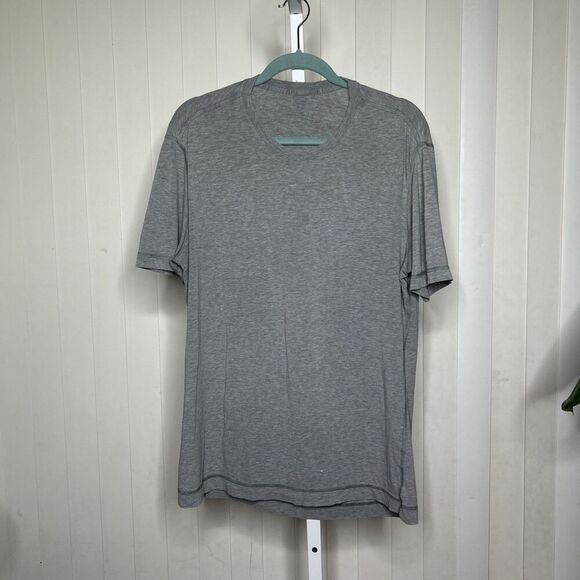 Lululemon T Shirt Distressed Neckline Gray Color Short Sleeves - Picture 1 of 6
